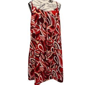 Urban Threads Slip Dress Maroon Size 16 Sleeveless All Over Print Date Night